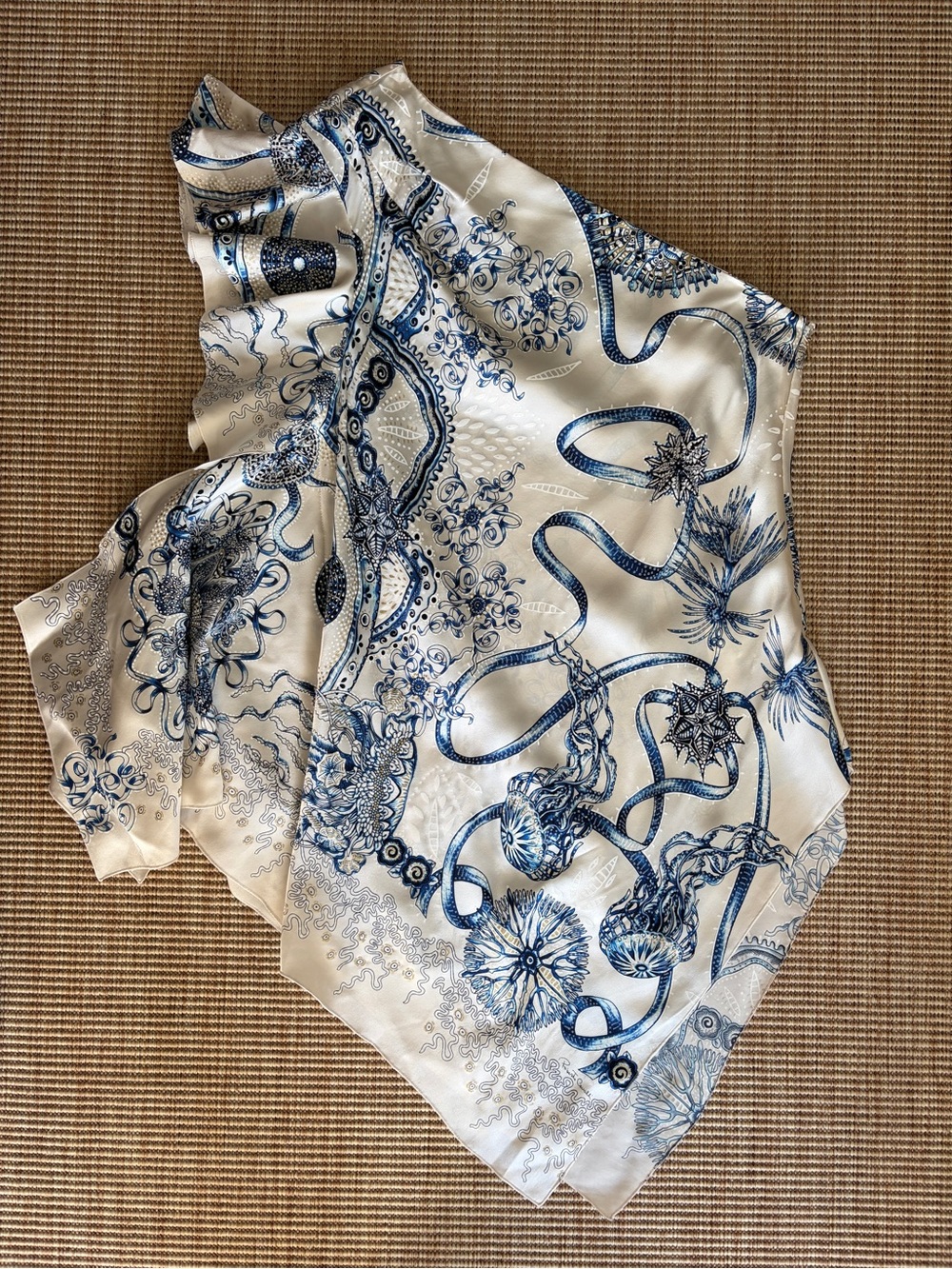 Vintage Robert Cavalli Silk Ruffle Seashell One Shoulder Asymmetrical Top White